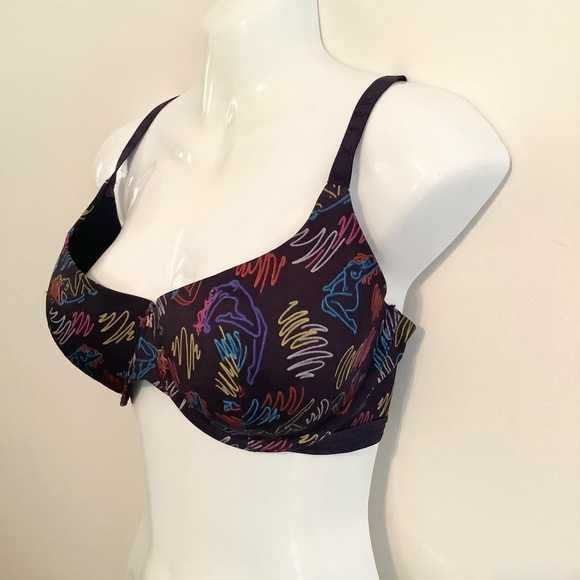 Savage x Fenty Neon Navy Chic Balconette Bra 34DDD - Picture 2 of 9